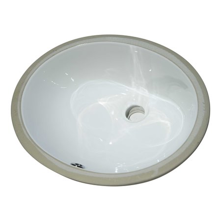 MSI White Oval Porcelain 15" X 12" Undermount Bathroom Vanity Vessel Sink ZOR-SIN-PT-0001